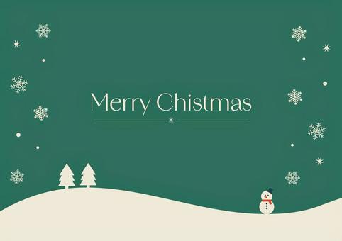 緑のクリスマス背景 クリスマス,雪,雪の結晶,雪だるま,ツリー,背景,シンプル,フレーム,クリスマスカード,緑のイラスト素材