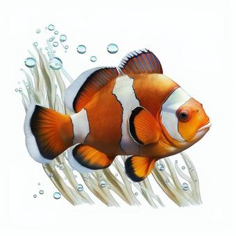 Illustration, clown fish, fish, sea fish, 