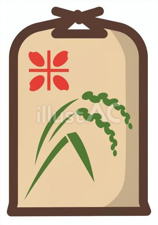 農家のお米単体 米,日本米,日本産のイラスト素材