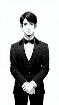 Illustration, people, male, butler, 