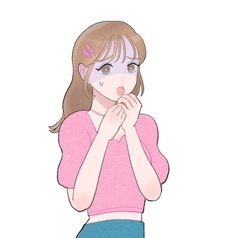 ぶりっ子あわあわ女子 人,女,困る,顔面蒼白,10代,20代,若者,焦る,ぶりっ子,あざといのイラスト素材