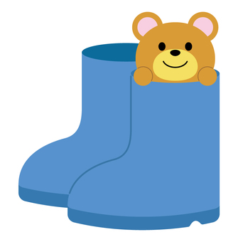 長靴から顔を出すクマ 長靴から顔を出すクマ 長靴,雨,梅雨,雨具,動物,クマ,履く,顔,ひょっこり,かわいいのイラスト素材