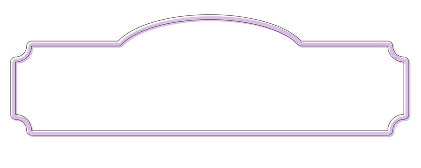 上部に丸い出っ張りのあるおしゃれフレーム フレーム,タイトルフレーム,紫,額縁,横長,おしゃれ,かわいい,女性向け,版ずれ,ベクターのイラスト素材