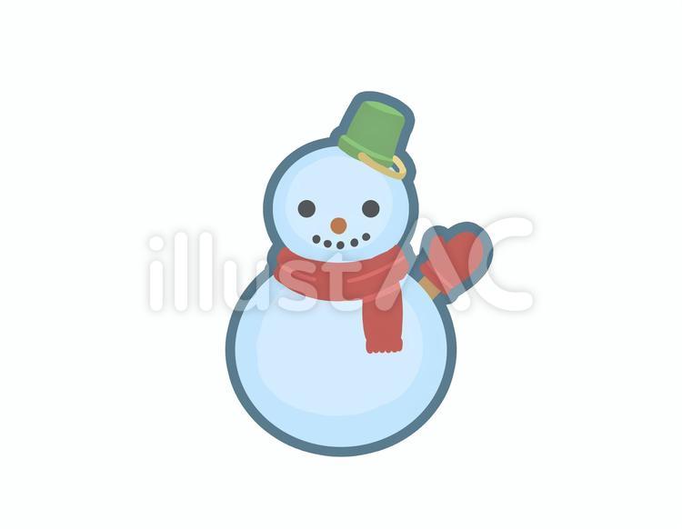 ゆきだるま　アイコン　線あり 雪だるま,雪,冬のイラスト素材