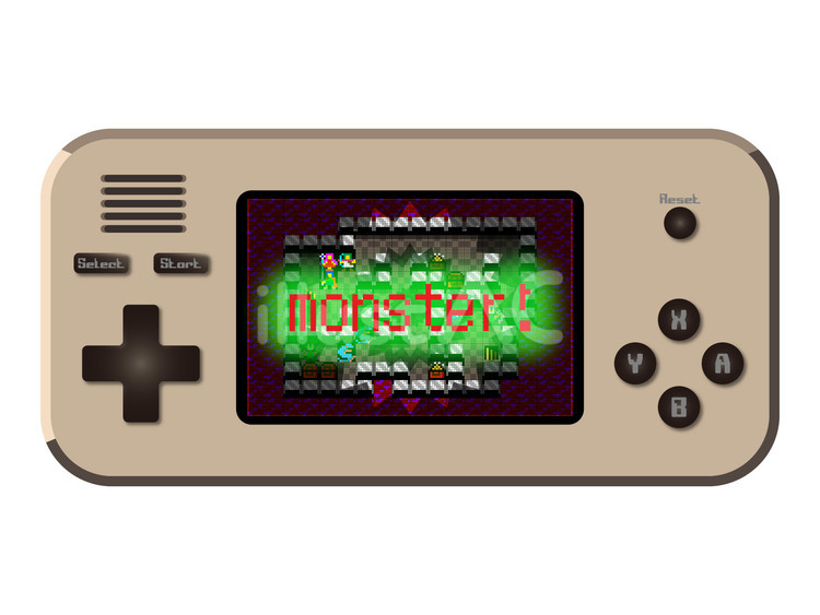 携帯ゲーム機（横型）RPG地下シーンB 携帯,ゲーム機,横型のイラスト素材