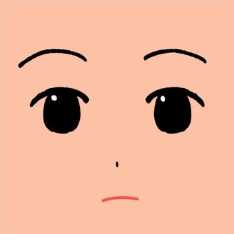 無表情の顔のパーツ 無表情,虚無,顔,パーツ,手描きのイラスト素材