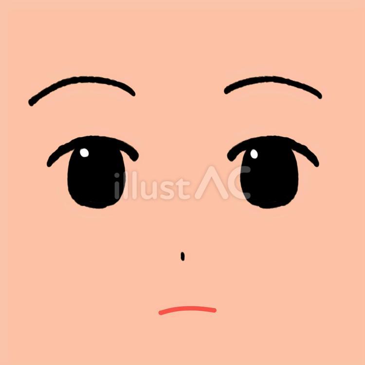 無表情の顔のパーツ 無表情,虚無,顔のイラスト素材