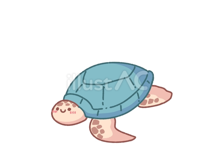 ウミガメ　青 ウミガメ,海亀,カメのイラスト素材