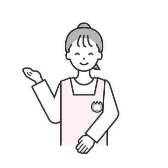 SS単体_保育士の女性20 大人,20代,30代,40代,保育士,先生,幼稚園,エプロン,保育,教諭のイラスト素材
