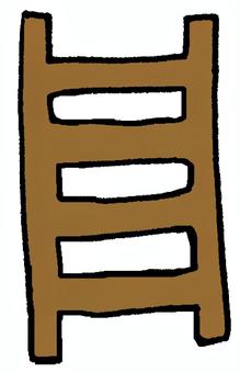 はしご（木製） はしご,道具,木製,上る,立てる,作業,ゆるい,ワンポイント,シンプル,手書きのイラスト素材