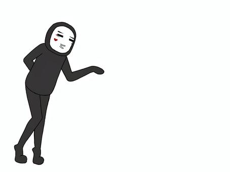 KUROTAITUKUN 人,黒タイツ,キャラクター,ポーズ,黒,全身黒のイラスト素材