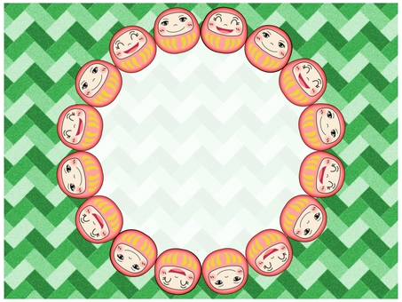 ダルマのフレ−ム だるま,ダルマ,フレ−ム,ポストカード,メッセージカード,円,丸,サ−クル,罫線なし,透け感のイラスト素材