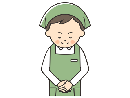 お辞儀をする男性店員 お辞儀をする男性店員 お辞儀,お礼,挨拶,礼,お断り,感謝,ありがとう,笑顔,男,店員のイラスト素材