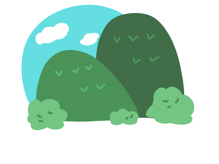 Illustration, гора, голубое небо, насыпь, 