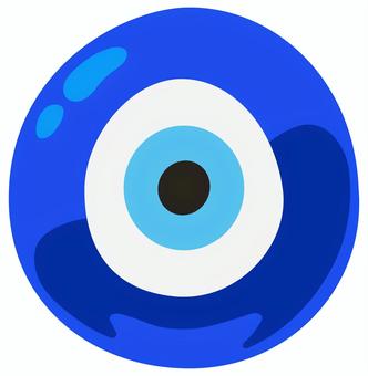 ナザール・ボンジュウ　絵文字 ナザール・ボンジュウ,トルコ,視覚,注意,絵文字,かわいい,アイコン,シンプル,白背景,透過のイラスト素材