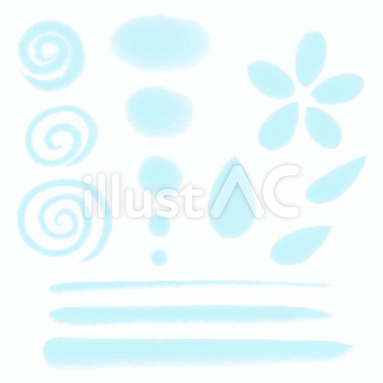 筆の線いろいろ　　フリー素材 筆,筆書き,毛筆のイラスト素材