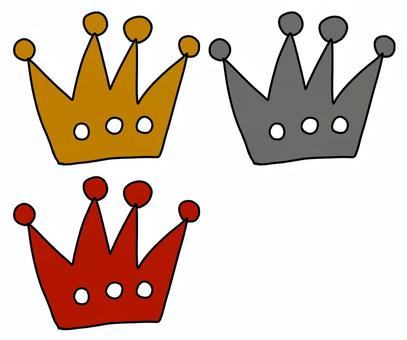 王冠セット 王冠セット 王冠,順位,ランキング,ゲーム,称号,金,銀,銅,手書きのイラスト素材