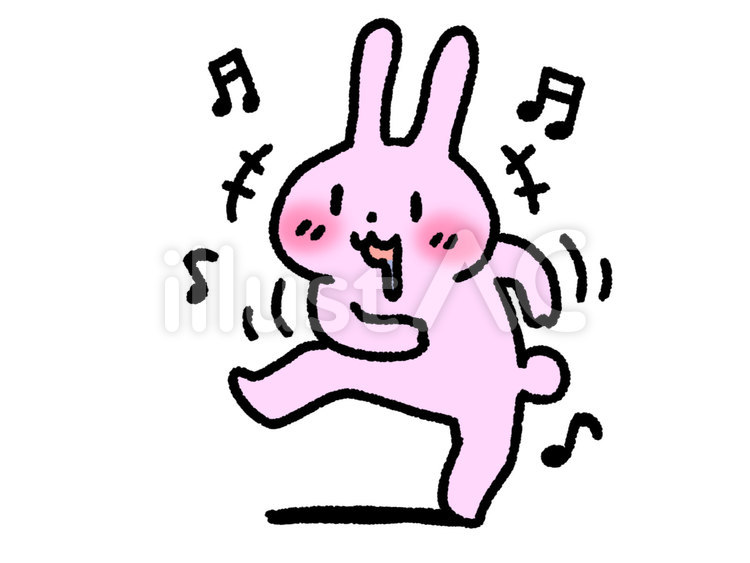 夕飯を待ちきれずに踊る兎 よだれ,ダンス,踊るのイラスト素材