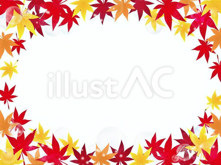 紅葉の飾り枠4 フレーム,メッセージ,背景のイラスト素材