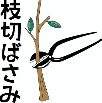 枝切ばさみ　 枝切ばさみ,刃物,カット,植栽,使う,道具,園芸,用品,文字のイラスト素材