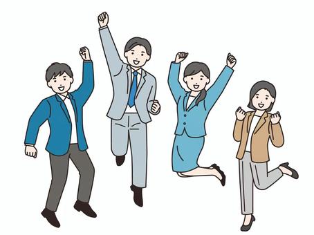 business person jumping, JPG, PNG and AI business person jumping, , JPG, PNG and AI