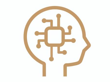 AI・人工知能のマーク（頭脳アイコン） ai,人工知能,アイコン,頭脳,マーク,プログラミング,シルエット,ブレイン,ピクトグラム,人のイラスト素材