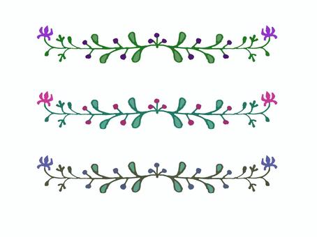 【マーカー】葉紋様ライン② 葉,蔓,蔦,植物,葉紋様,グリーン,ボタニカル,ライン,ナチュラル,罫線のイラスト素材