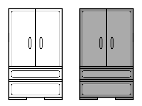 Illustration, furniture, closet, door, 