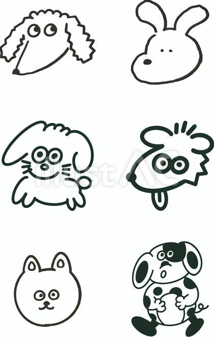 モノクロポップな犬たち
