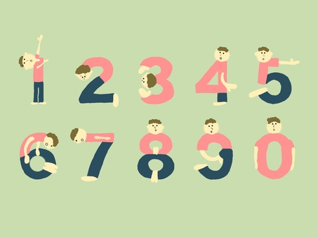 数字　男の子 数字,男の子,1,2,3,4,5,6,7,8のイラスト素材