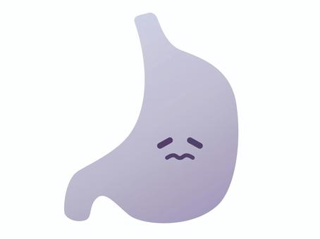 元気がない胃のイラスト 胃,胃袋,内蔵,臓器,メディカル,医療,体,不健康,病気,不調のイラスト素材