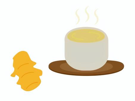 生姜湯 生姜湯,飲み物,冷え性改善,生姜,温める,血行促進,ジンゲロール,冬,ぽかぽか,イラストのイラスト素材