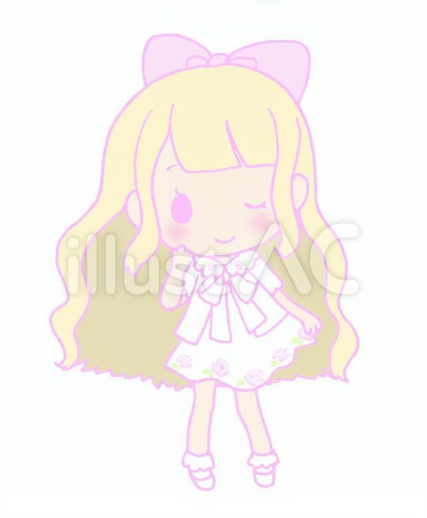 おめかし 女の子,洋服,かわいいのイラスト素材