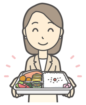  カジュアルスーツ女性-081-バスト 弁当,会社員,女性,スーツ,ビジネス,仕事,ol,人,大人,ビジネスウーマンのイラスト素材