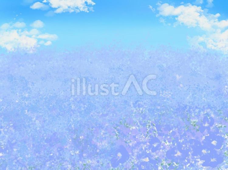 ネモフィラの花畑と青い空　背景 ネモフィラ,背景,青のイラスト素材