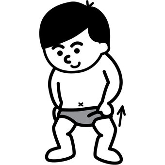 パンツを履く 子ども 着替え動作 幼児,幼稚園,学校,生活習慣,パンツ,履く,生活動作,視覚支援,着替え,手順のイラスト素材