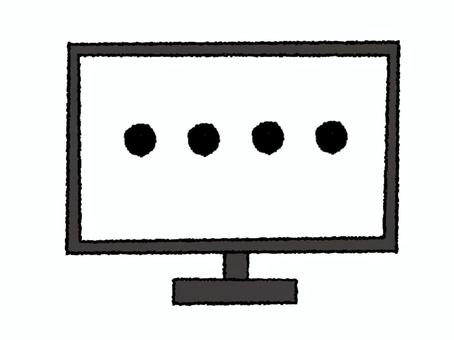 モニター モニター モニター,四桁,パスワード,イメージ,pop調,手描き,挿絵,ワンポイント,素材,商用可のイラスト素材
