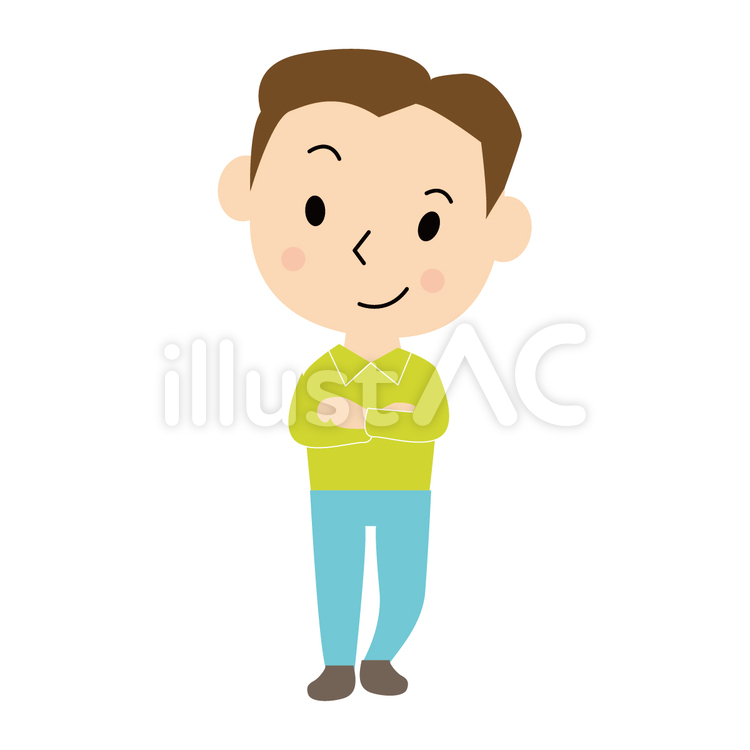 男性 男性,青年,横分けのイラスト素材