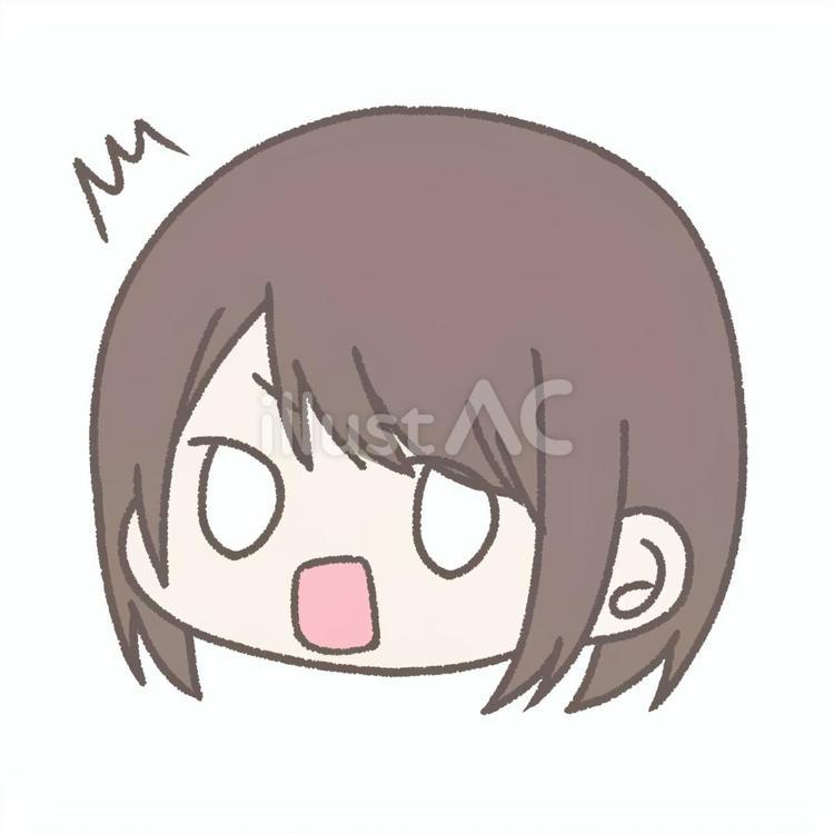 驚く女の子の顔イラスト - No: 24797839｜無料イラスト・フリー素材なら「イラストAC」