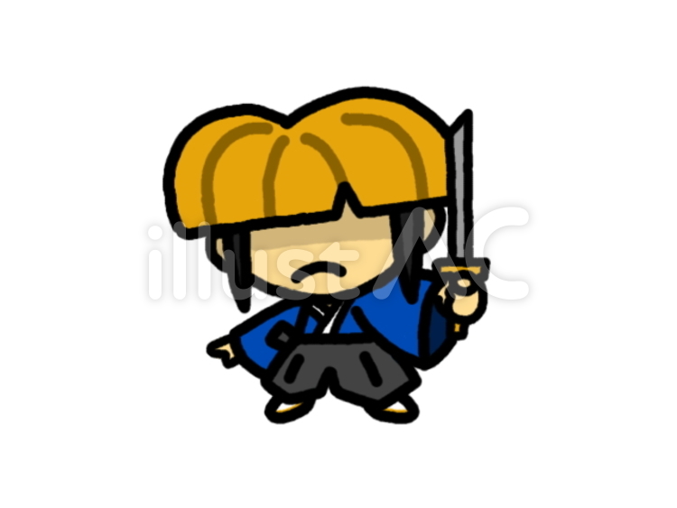 侍 編笠をかぶった侍,侍,男のイラスト素材