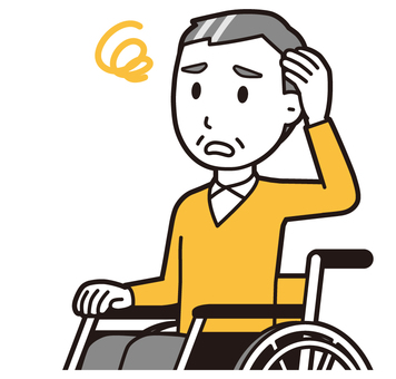ニット中年男性(黄)-305-バスト  ニット中年男性(黄)-305-バスト 車いす,困った,おじさん,男性,中年,お父さん,パパ,シニア,ミドルエイジ,人物のイラスト素材