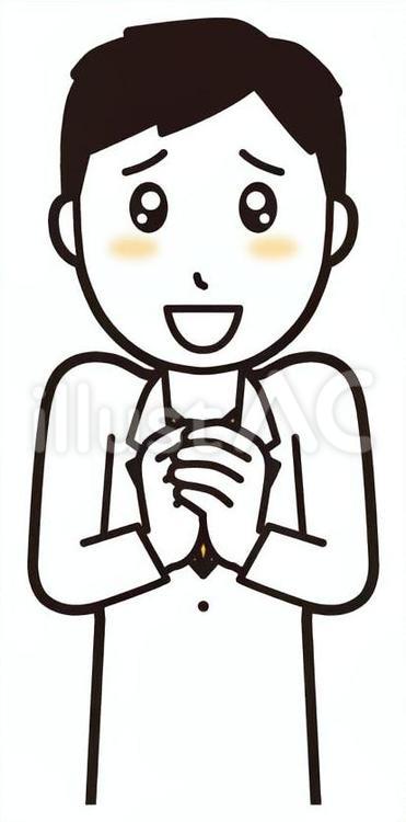  男性医師白衣(黄)-449-バスト 媚びる,医者,医師のイラスト素材