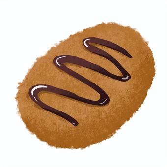 コロッケ（ソース付） コロッケ,惣菜,スーパー,コンビニ,食べ物,ソース,揚げ物,料理,揚げ物料理,フードのイラスト素材