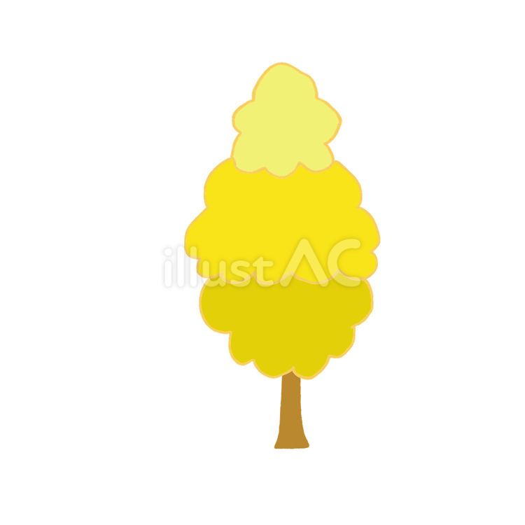 イチョウの木 秋,イチョウ,木のイラスト素材