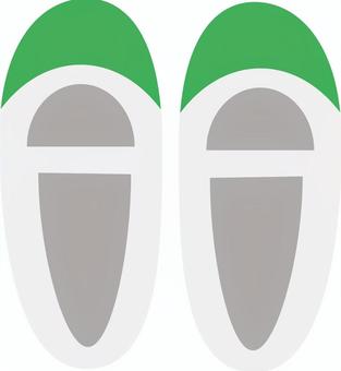 上靴＿緑 上靴,靴,学校,小学校,中学校,高校,学生のイラスト素材