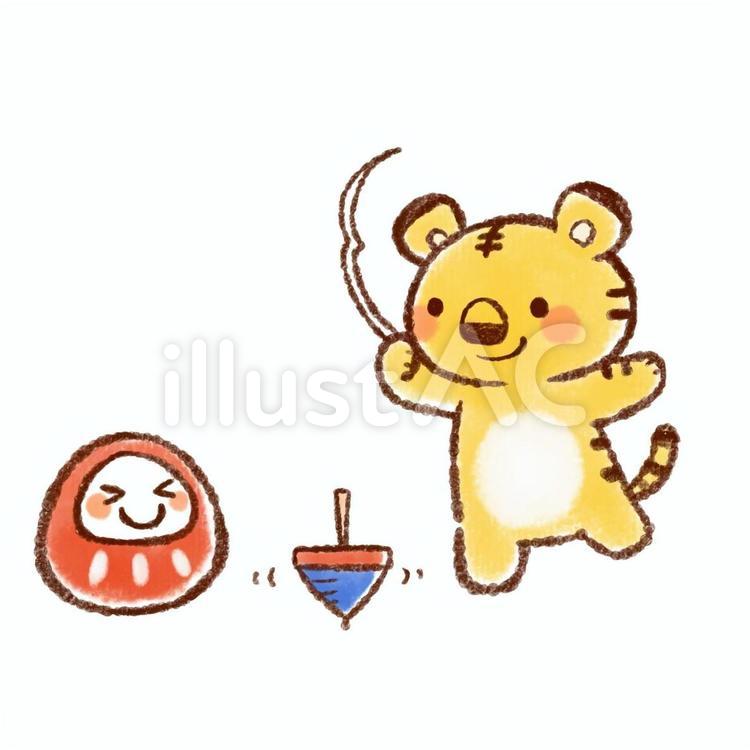 お正月素材(寅) 寅,寅年,虎のイラスト素材