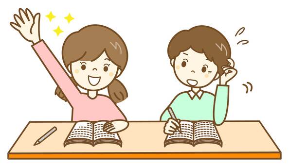 はい！わかります9 学校,小学校,授業,勉強,クラス,同級生,クラスメート,男子,女子,男の子のイラスト素材