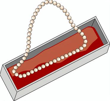 真珠のネックレス　 真珠,ネックレス,装飾品,ケース,貴重品,高級,取り出す,線画のイラスト素材