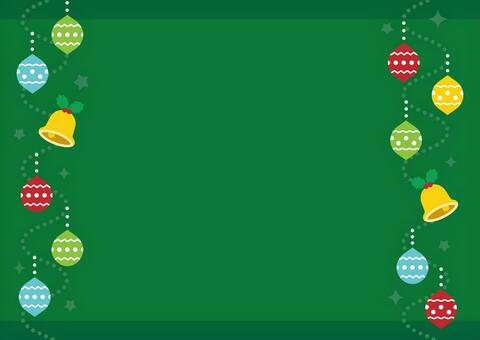 クリスマスのオーナメントの背景02 クリスマス,背景,フレーム,クリスマスオーナメント,オーナメント,ベル,ひいらぎ,柊,キラキラ,冬のイラスト素材