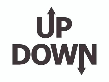 UPとDOWN（矢印付）03 up,down,文字,アイコン,マーク,シンプルのイラスト素材